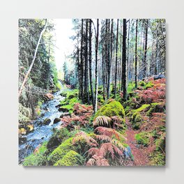 Nature Path Through the Forest in Expressive and I Art  Metal Print