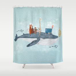 whale song Shower Curtain