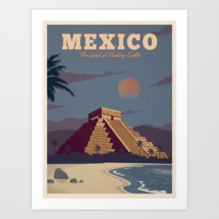 Vintage travel poster-Mexico. Art Print