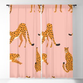 Cheetahs pattern on pink Blackout Curtain