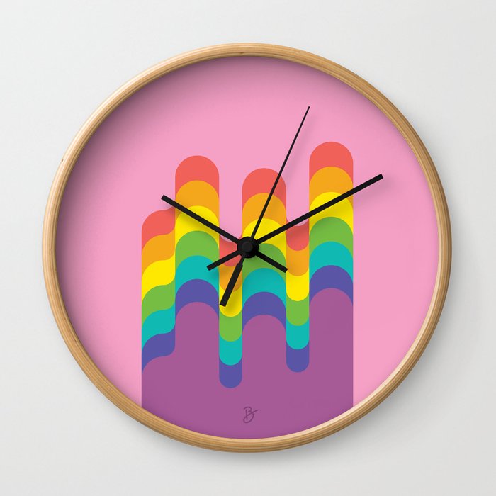 Design-y LGBTQ+ Pride Rainbow Wall Clock