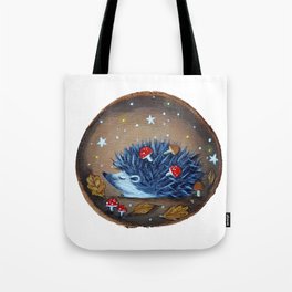 Magical Autumn Hedgehog With Forest Treasures Tote Bag