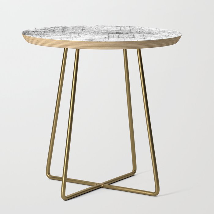 Des Moines White Map Side Table