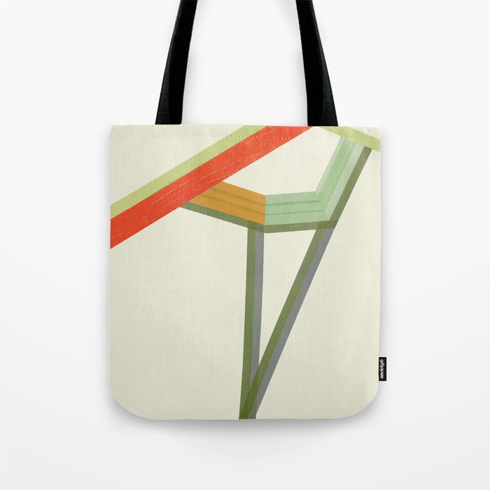 Flow No.1 (Citrus  Twist) Mid century modern, minimal, collage art, yellow, orange, green Tote Bag