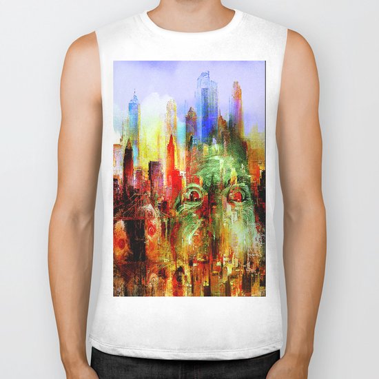 welcome to scary city Biker Tank
