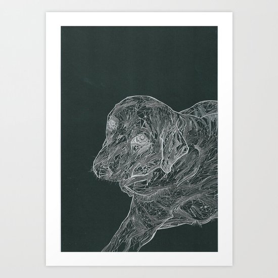 Line Dog Art Print