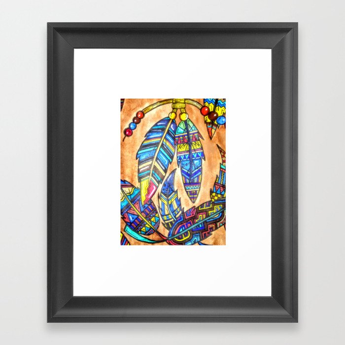 Native American Feathers Framed Art Print