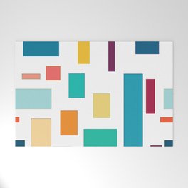 Rectangles and Squares on White Welcome Mat