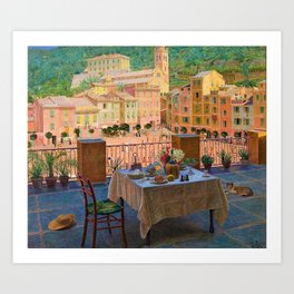 My lunch table in Portofino Italian Riviera by Kristian Zahrtmann Art Print