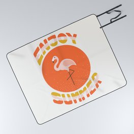 Enjoy Summer Flamingo Picnic Blanket
