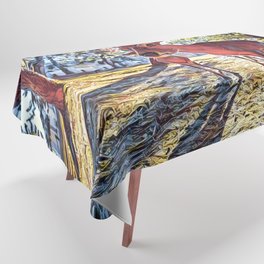 Deer Photo Bomb - Realistic Deer Drawing Tablecloth