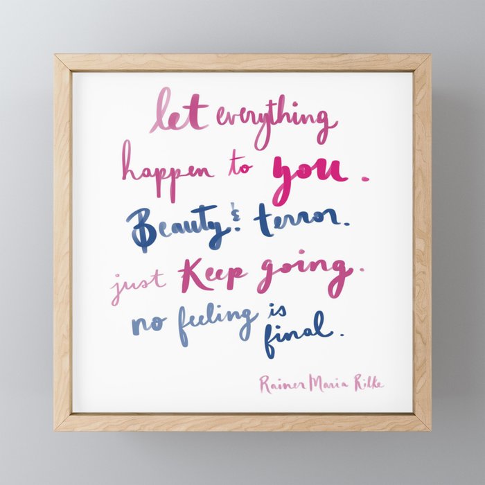 Rainier Marie Rilke Quote Framed Mini Art Print