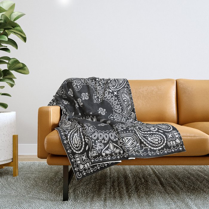 Bandana Black - Traditional Throw Blanket