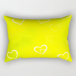 Lovely lemon yellow hearts Rectangular Pillow