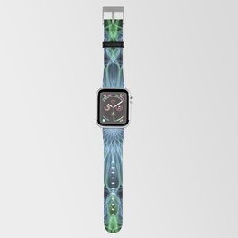 Glowing green and blue mandala Apple Watch Band