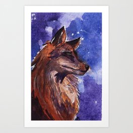 Animal Portrait Fox Watercolour Art Print
