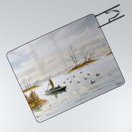 Duck Hunting - The Island Duck Blind Picnic Blanket
