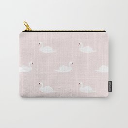 Swan pattern on pink 033 Carry-All Pouch