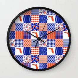 Florida University gators swamp life varsity team spirit college football quilted pattern gifts Wall Clock