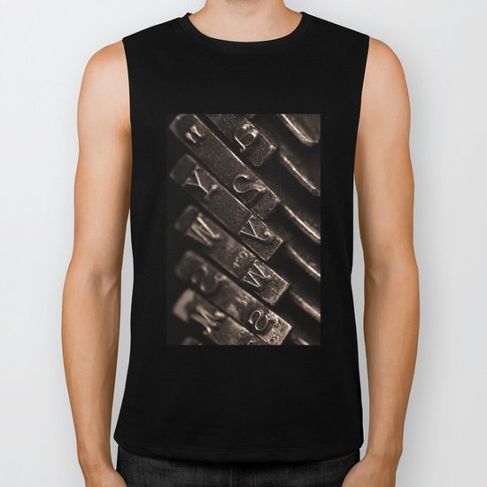 typewriter keys Biker Tank