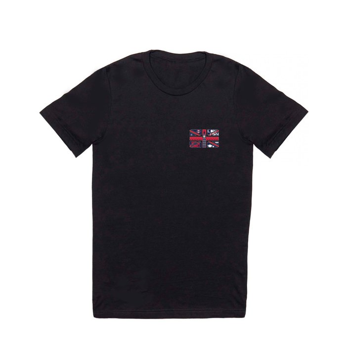 Vintage Union Jack UK Flag with London Decoration T Shirt