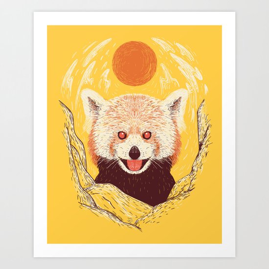 Red Panda on a Sunny Day Art Print