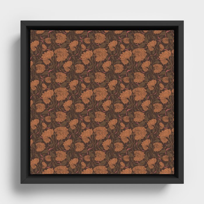 Ornamental Floral Print-3 Framed Canvas