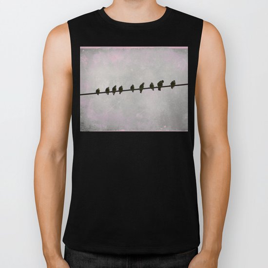 9 Birds on a Wire Biker Tank