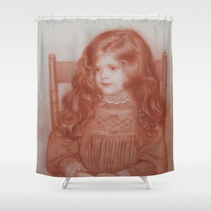 Mildred by Edward Robert Hughes - pre-raphaelite portrait  Shower Curtain