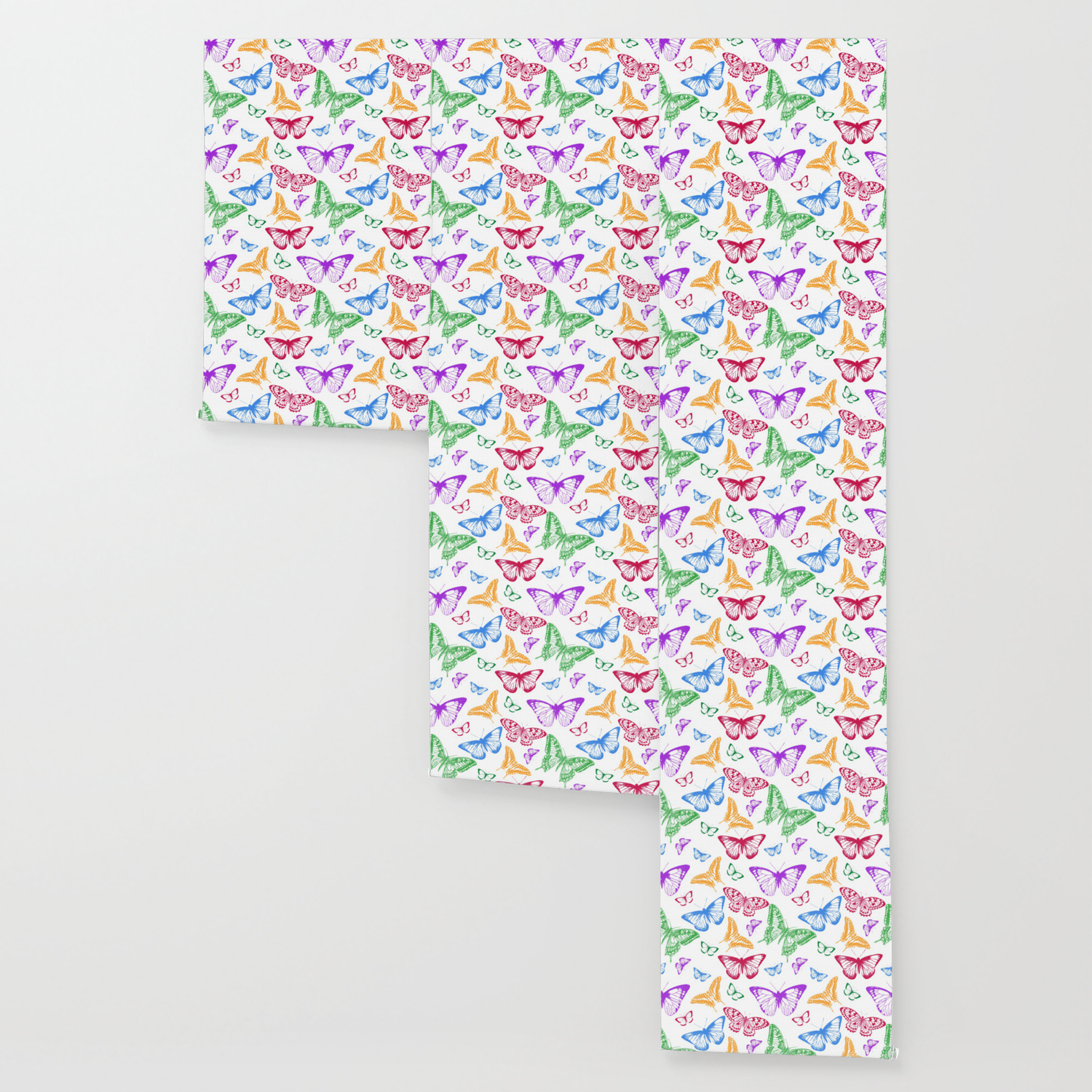 Colorful Rainbow Butterflies Wallpaper By Redwyverndesigns Society6
