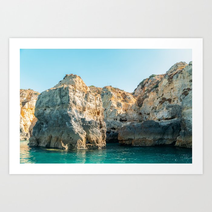 Rocks, Cliffs And Ocean Landscape At Lagos Bay Coast, Wall Art Print, Landscape Art, Poster Decor Art Print