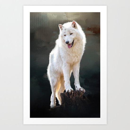 Arctic wolf Art Print