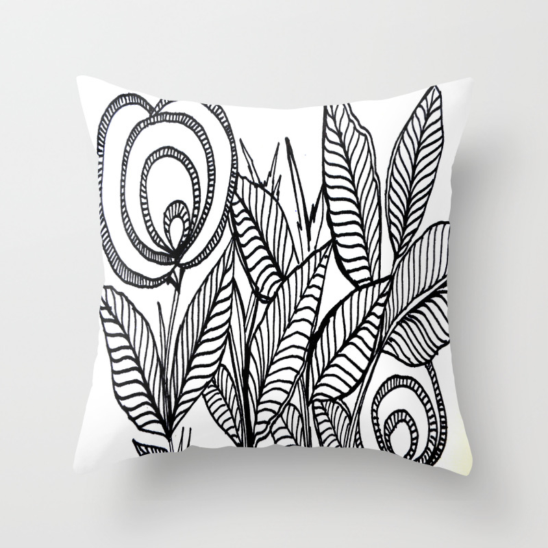 Flower Bush Abstract Art Throw Pillow By Sketchiistudio Society6