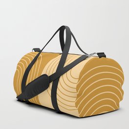Abstract Geometric Rainbow Lines 6 in Gold and Brown Duffle Bag