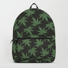 Weed Leaf Pattern (Black and Green) Backpack