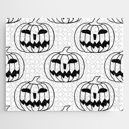 Seamless Pattern Silhouette Halloween Grimace Horror 02 Jigsaw Puzzle