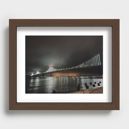 San Francisco Bay Bridge at Night Recessed Framed Print