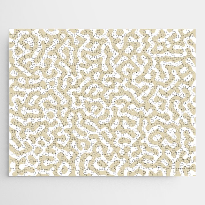 Beige and white seamless labyrinth pattern Jigsaw Puzzle