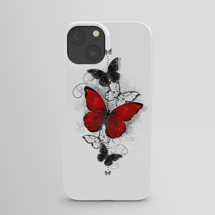 Red and Black Butterflies iPhone Case