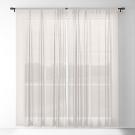Linen Off White Solid Color Pairs PPG Sweet Gardenia PPG1068-1 - All One Single Shade Hue Colour Sheer Curtain
