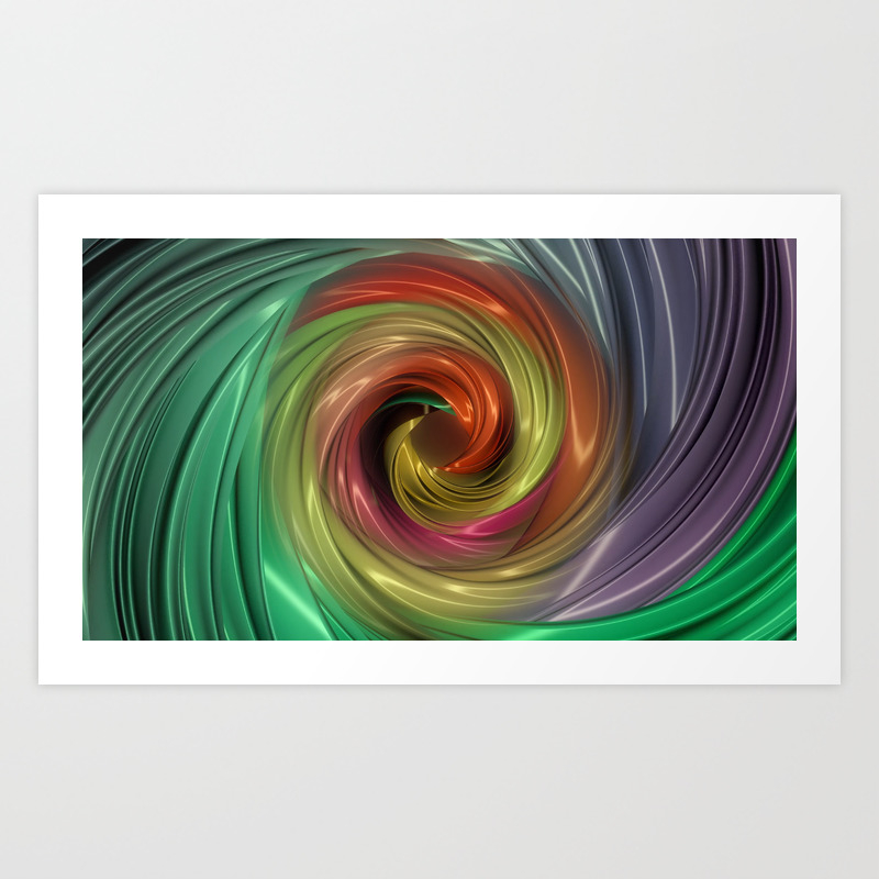 Neon Color Lights Abstract Vortex Art Print By Bumblebamboo Society6