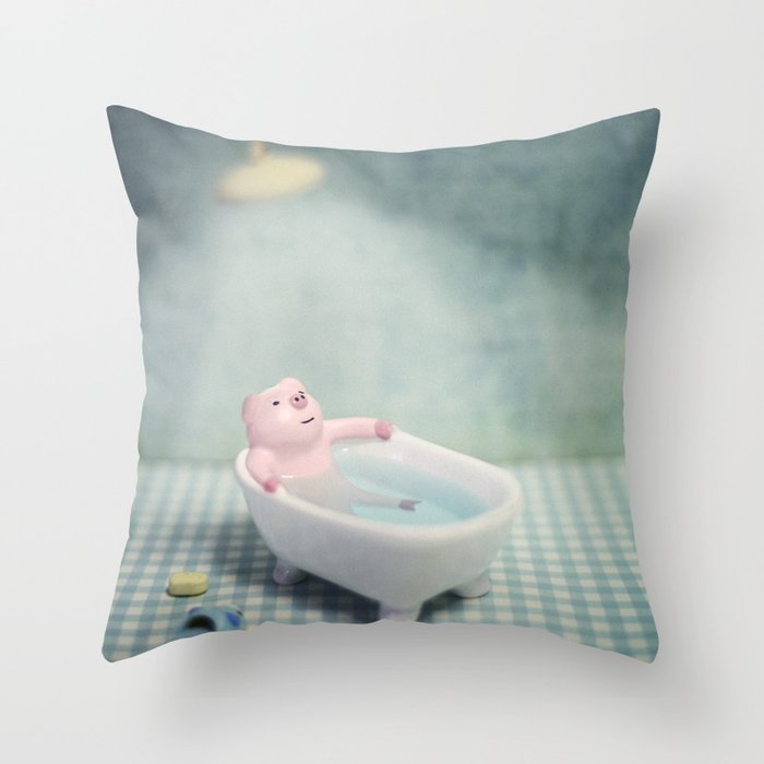 Hot Bath Throw Pillow