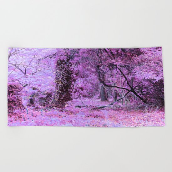 Fantasy Tree Landscape: Orchid Pink Purple Beach Towel
