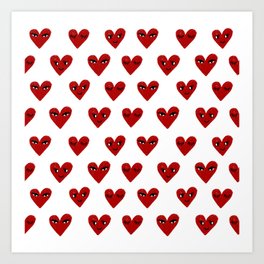 Heart love valentines day gifts hearts with faces cute valentine Art Print