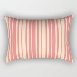 [ Thumbnail: Light Coral and Bisque Colored Stripes/Lines Pattern Rectangular Pillow ]
