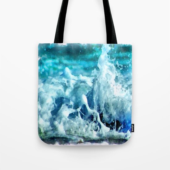 Sea Splash Watercolor Tote Bag
