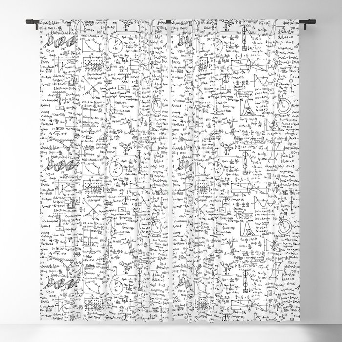 Physics Equations on Whiteboard Blackout Curtain