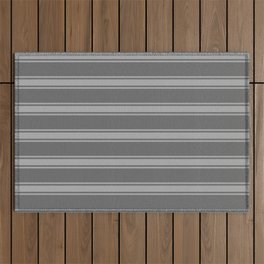 [ Thumbnail: Dim Grey and Dark Gray Colored Lined/Striped Pattern Outdoor Rug ]