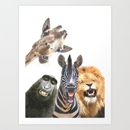 Jungle Animal Friends Art Print