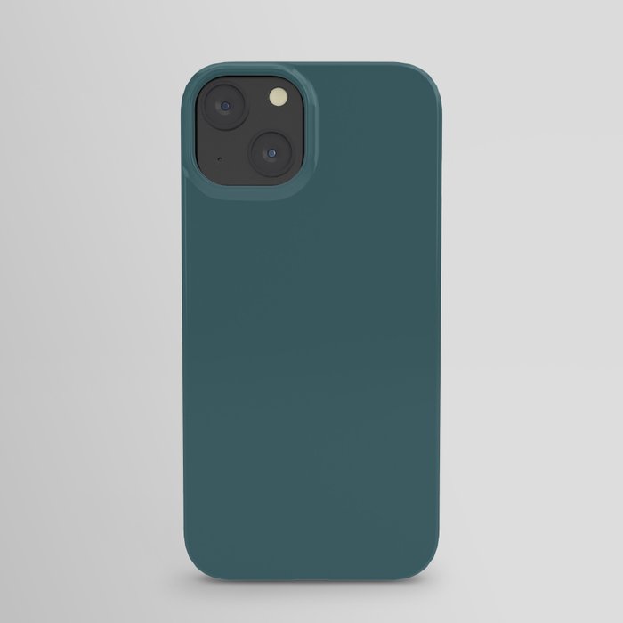 Rich Aqua Blue Green Solid Color Accent Shade / Hue Matches Sherwin Williams Deep Sea Dive SW 7618 iPhone Case